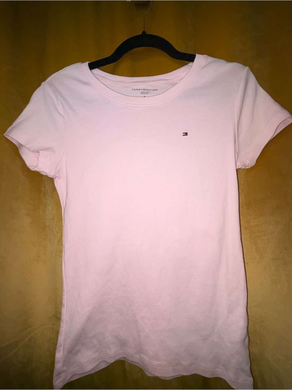 Tommy Hilfiger Women’s Light Pink Crewneck Tee with Mini Logo